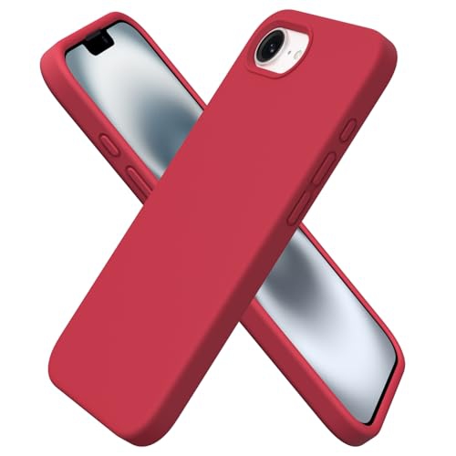 Image 1 de 7.. ORNARTO Compatible avec l'étui pour iPhone 16e de 6,1&nbsp;po, silicone liquide, 3 couches, étui pour téléphone en gel souple, couverture de