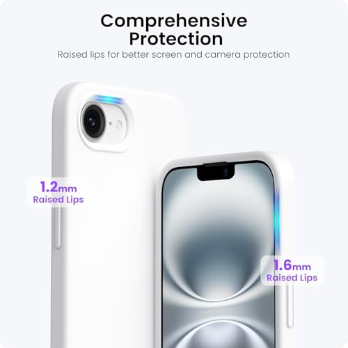 ORNARTO Compatible with iPhone 16e Case 6.1",Liquid Silicone 3 Layers Full Covered Soft Gel Rubber Phone Case,Shockproof Protective Cover 6.1