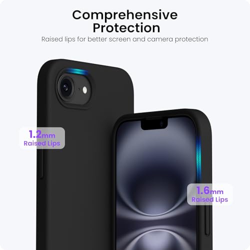 ORNARTO Compatible with iPhone 16e Case 6.1",Liquid Silicone 3 Layers Full Covered Soft Gel Rubber Phone Case,Shockproof Protective Cover 6.1