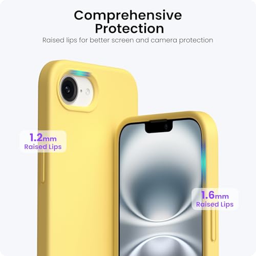 ORNARTO Compatible with iPhone 16e Case 6.1",Liquid Silicone 3 Layers Full Covered Soft Gel Rubber Phone Case,Shockproof Protective Cover 6.1