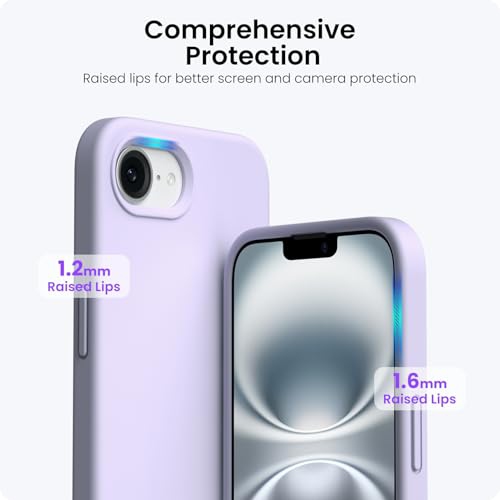 ORNARTO Compatible with iPhone 16e Case 6.1",Liquid Silicone 3 Layers Full Covered Soft Gel Rubber Phone Case,Shockproof Protective Cover 6.1