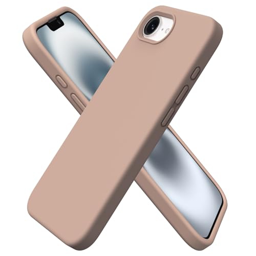 Image 1 de 7.. ORNARTO Compatible avec l'étui pour iPhone 16e de 6,1&nbsp;po, silicone liquide, 3 couches, étui pour téléphone en gel souple, couverture de