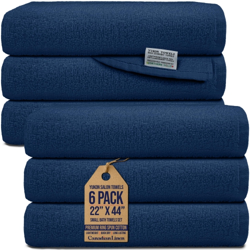 Serviettes de bain Canadian Linen Yukon Salon, petites��serviettes de bain, paq. 6, 22 x 44 , serviettes en coton doux absorbantes, légères, séchage