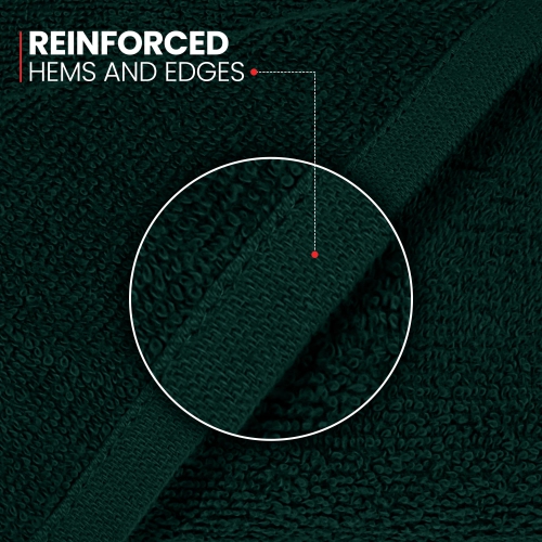 Canadian Linen Yukon Small Bath Towels, 6 Pack, 22"x44", Soft Absorbent Cotton Lightweight Quick Dry Bath Towel Set for Hair Salon Spa Gym Home, Green