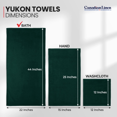 Canadian Linen Yukon Small Bath Towels, 6 Pack, 22"x44", Soft Absorbent Cotton Lightweight Quick Dry Bath Towel Set for Hair Salon Spa Gym Home, Green
