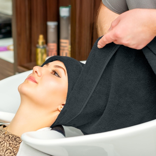 Canadian Linen Yukon Small Bath Towels, 6 Pack, 22"x44", Lightweight Soft Absorbent Cotton Quick Dry Bath Towel Set for Home Salon Spa Yoga Gym, Grey