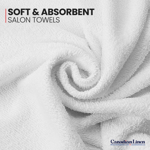 Canadian Linen Yukon Small Bath Towels, 6 Pack, 22"x44", Soft Absorbent Cotton Quick Dry Lightweight Bath Towels Set for Salon Nursing Hospital, White