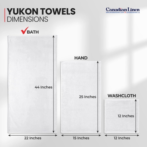 Canadian Linen Yukon Small Bath Towels, 6 Pack, 22"x44", Soft Absorbent Cotton Quick Dry Lightweight Bath Towels Set for Salon Nursing Hospital, White