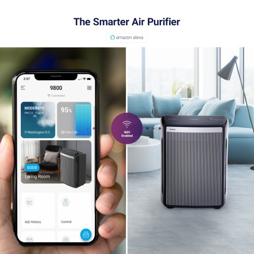 WINIX 9800 Air Purifier for Home Extra Large Room Up to 2,420 Ft² in 1 Hr With Air Quality Monitor, True HEPA, Carbon Filter and Auto Mode, Captures