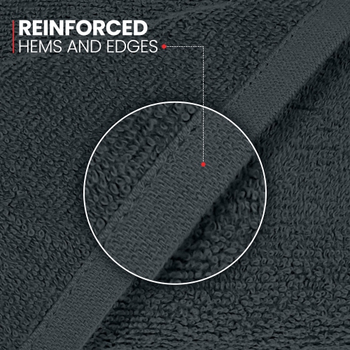 Canadian Linen Yukon Hand Towels Set, 12 Pack, 15"x25", Soft Absorbent Cotton Lightweight Quick Dry Hand Towel for Hotel Resort Salon Restaurant, Gray