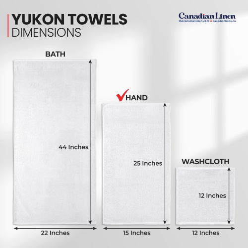 Canadian Linen Yukon Hand Towels Set, 12 Pack, 15"x25", Lightweight Quick Dry Soft Absorbent Cotton Hand Towel for Hospital Nursing Hospitality, White