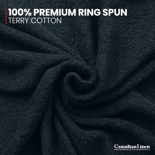 Canadian Linen Yukon Hand Towels Set, 12 Pack, 15"x25", Lightweight Soft Absorbent Cotton Quick Dry Hand Towel for Home Salon Makeup Spa Travel, Black