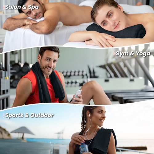 Canadian Linen Yukon Hand Towels Set, 12 Pack, 15"x25", Lightweight Soft Absorbent Cotton Quick Dry Hand Towel for Home Salon Makeup Spa Travel, Black