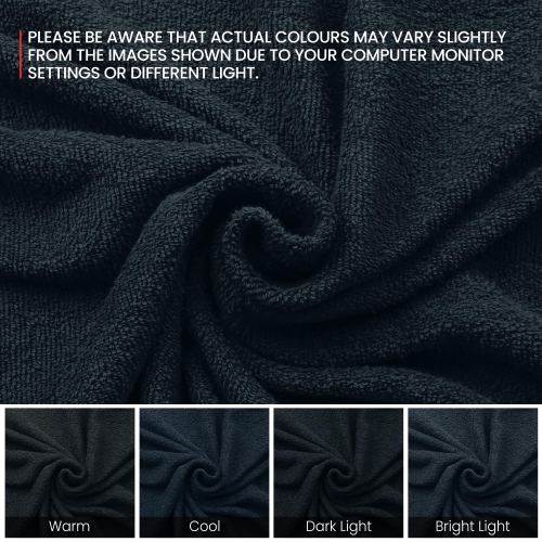 Canadian Linen Yukon Hand Towels Set, 12 Pack, 15"x25", Lightweight Soft Absorbent Cotton Quick Dry Hand Towel for Home Salon Makeup Spa Travel, Black