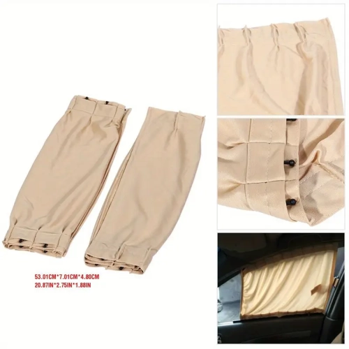 Universal Fit Floor Mats & Adjustable Car Window Sunshade Curtains Set