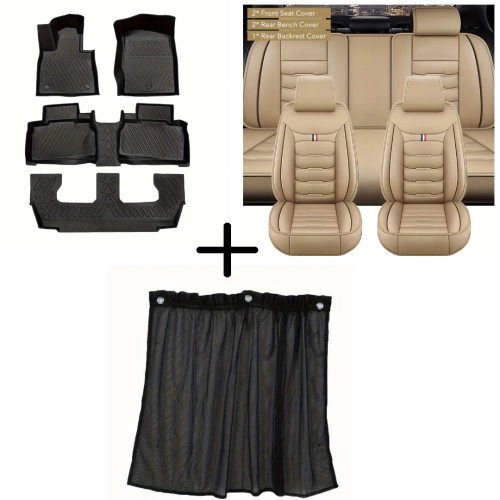 All-Weather Floor Mats for Ford Explorer 2020-2023, Car Sunshades & Full Surround Seat Covers