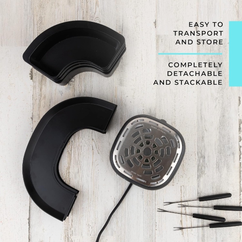 Kusini Smores Maker Tabletop Indoor - Flameless Electric Marshmallow Roaster – 4 Detachable Trays & 4 Roasting Forks