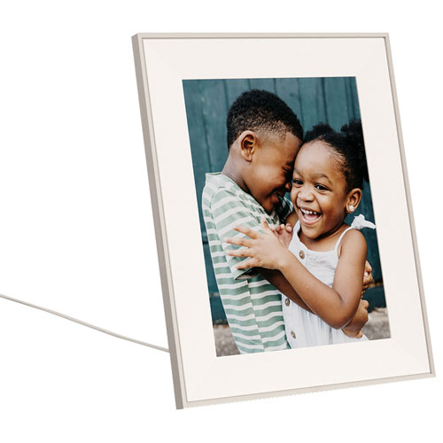 Cadre photo numérique de 12 po Aspen d'Aura - Argile - Partenaire de détail exclusif