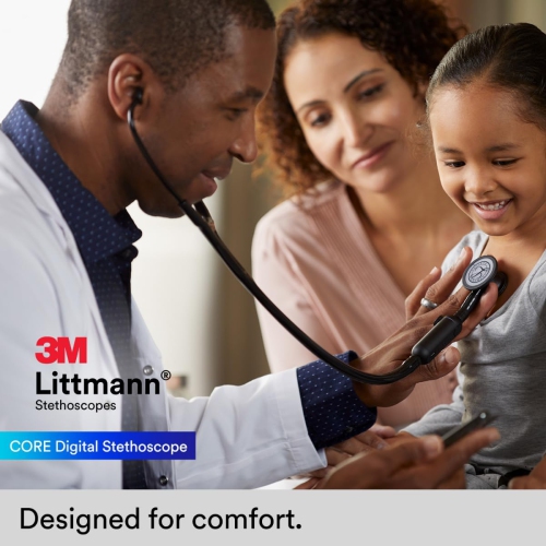 3M Littmann CORE Digital Stethoscope, Our Most Advanced Stethoscope Yet, Up To 40x Amplification*, Active Noise Cancellation, In-App Sound Wave