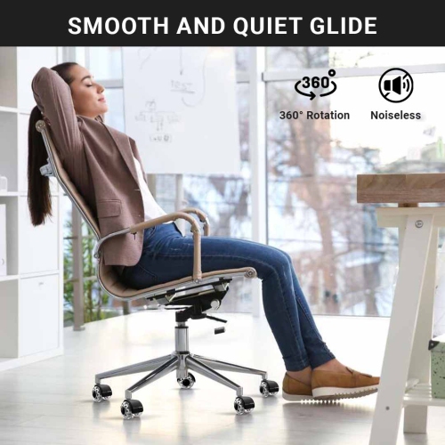 MotionGrey Office Chair Dual Caster Wheels -Auto- Roller Blade, Ergonomic Swift Wheels, Swivel Gaming Office Chair Support for Safe Rolling on All
