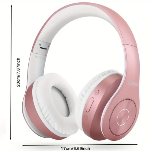 Wireless Over-Ear Headphones with 40H Playtime, Deep Bass, Mic & Aluminum Stand