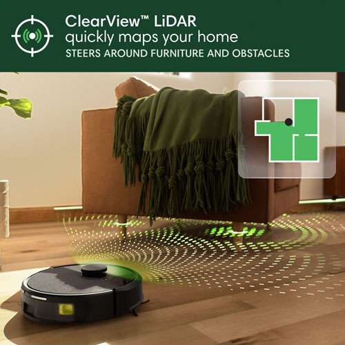 Aspirateur robot connecté Wi-Fi à vidage automatique Roomba 105 Vac d'iRobot - Noir