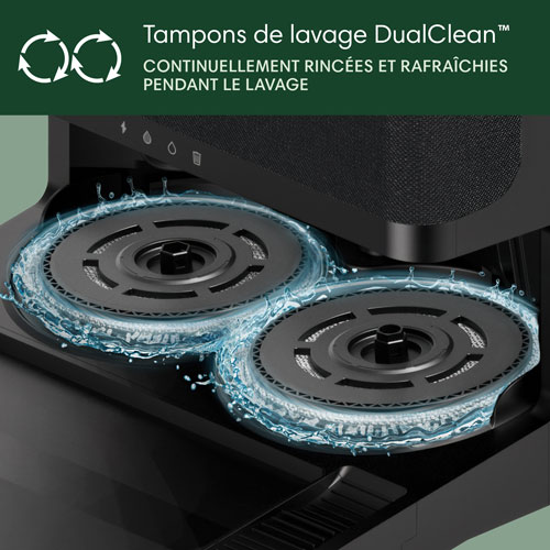 Aspirateur robot à vadrouille connecté Wi-Fi à vidage automatique Roomba Plus 405 Combo d'iRobot - Noir