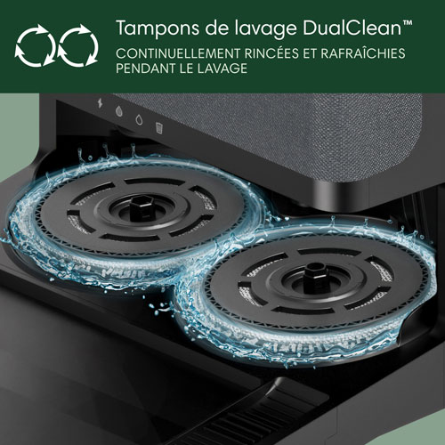 Aspirateur robot à vadrouille connecté Wi-Fi à vidage automatique Roomba Plus 505 Combo d'iRobot - Noir
