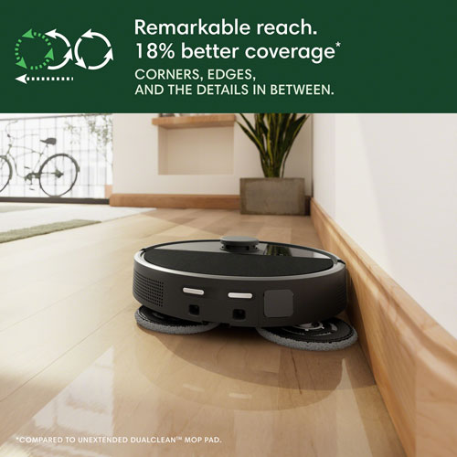 Aspirateur robot à vadrouille connecté Wi-Fi à vidage automatique Roomba Plus 505 Combo d'iRobot - Noir