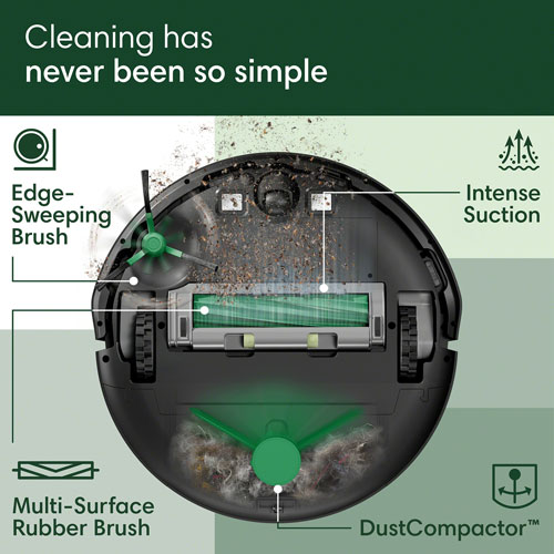 iRobot Roomba 205 DustCompactor Vac Wi-Fi Connected Robot Vacuum - Black