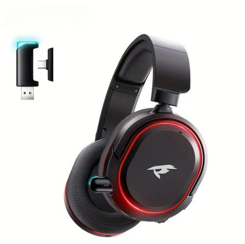 100H Wireless Gaming Headset, 7.1 Surround Sound, RGB Light, ENC Mic for PS5/PS4/PC + Full Aluminum Stand & Anti-Static Electronic Cleaning Brushes