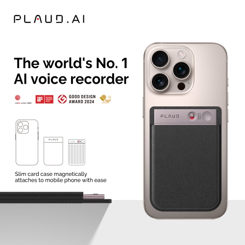 PLAUD Smart AI Voice Recorder Audio Recorder Black 64GB PLD-64G-BL
