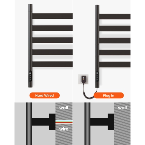 Heated Towel Racks for Bathroom,Wall Mounted Towel Warmer Swivel with Timer & Temp Control,Digital Touch Panel & WiFi Remote Control Towel Dryer