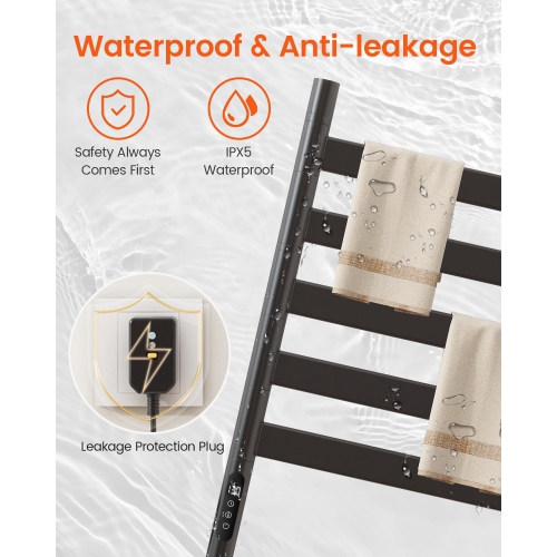 Heated Towel Racks for Bathroom,Wall Mounted Towel Warmer Swivel with Timer & Temp Control,Digital Touch Panel & WiFi Remote Control Towel Dryer