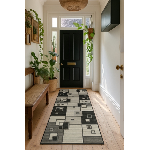 Tapis d'intérieur moderne à damiers géométriques Rug Branch