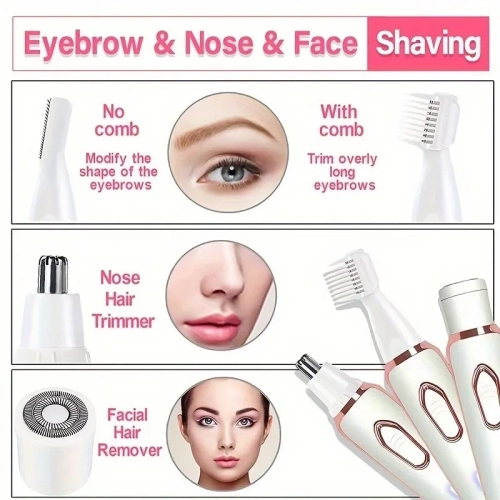 Electric Razors for Women, 4 in 1 Electric Women Shaver, Hair Removal Epilators for Leg Face Arm Bikini, Gifts For Women