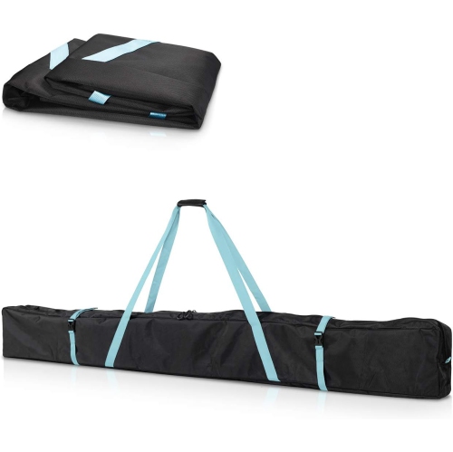 Ski Bag for 1 Pair of Skis and Poles with Zipper, 2 Straps with Buckles and Carrying Handles,Black / Petrol