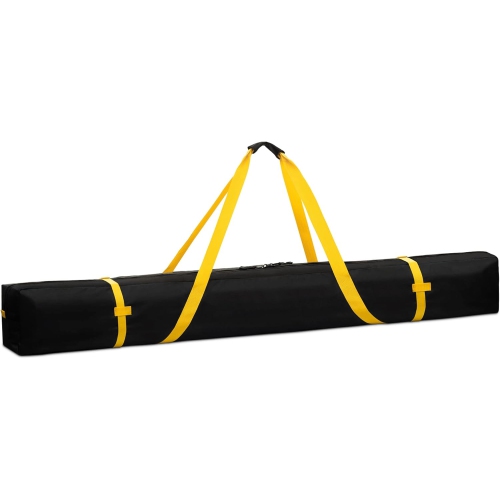 Ski Bag for 1 Pair of Skis and Poles with Zipper, 2 Straps with Buckles and Carrying Handles,Black / Yellow