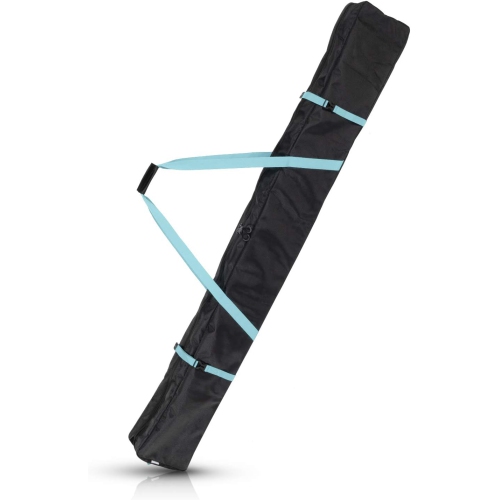 Ski Bag for 1 Pair of Skis and Poles with Zipper, 2 Straps with Buckles and Carrying Handles,Black / Petrol