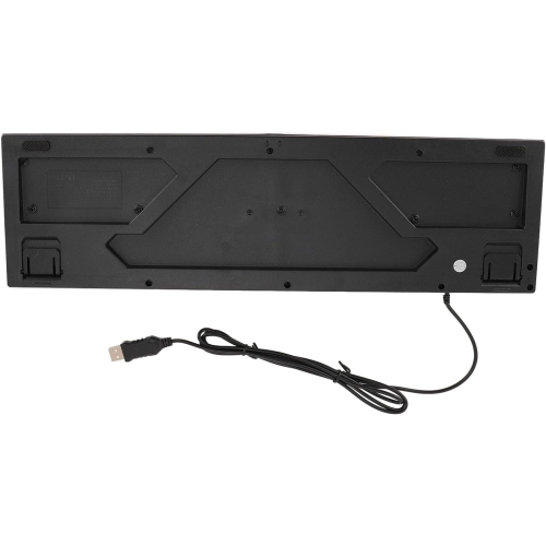 Upgraded Large Print Computer Keyboard, No Delay USB Wired Backlit Keyboard with Metal Panel,