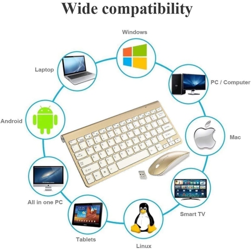 Wireless Keyboard and Mouse Set,Portable 2.4G Keyboard and Mouse Combo,Wireless Keyboard and DPI Adjustable Mouse