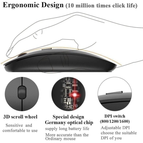 Wireless Keyboard and Mouse Set,Portable 2.4G Keyboard and Mouse Combo,Wireless Keyboard and DPI Adjustable Mouse