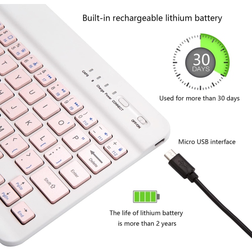 Clavier Bluetooth ultramince Mini-clavier portatif sans fil rechargeable