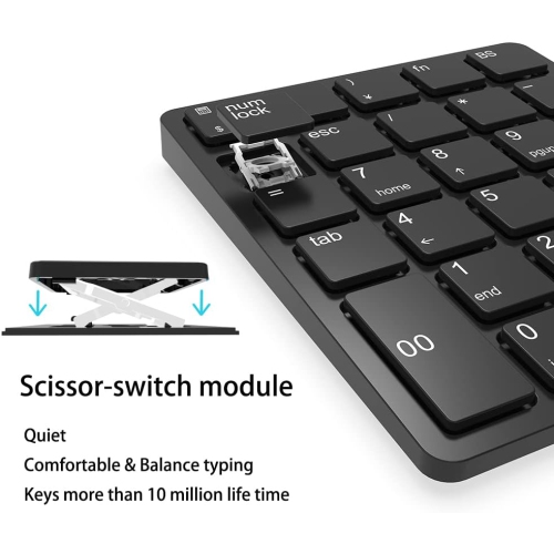 Wireless Number Pads, Numeric Keypad Numpad 26 Keys Portable 2.4 GHz Financial Accounting Number Keyboard Extensions 10 Key USB Keypad