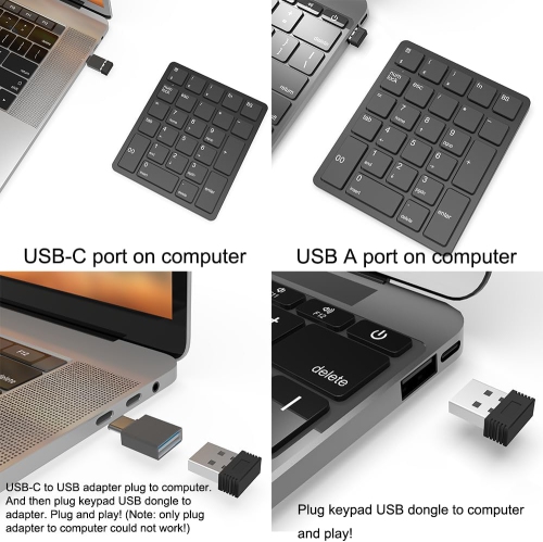 Wireless Number Pads, Numeric Keypad Numpad 26 Keys Portable 2.4 GHz Financial Accounting Number Keyboard Extensions 10 Key USB Keypad