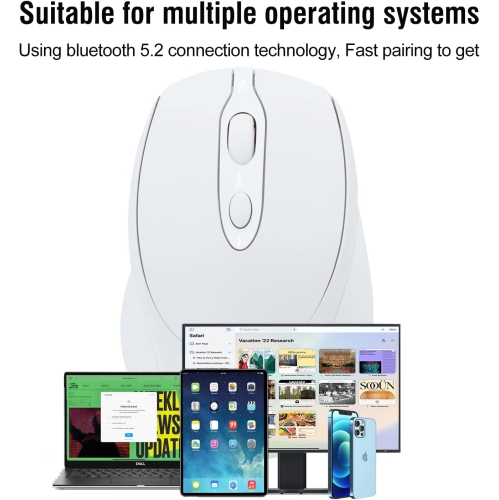 Souris Bluetooth 1PCS, souris sans fil rechargeable pour portable/iPad/MacBook Pro/Air, souris silencieuse portative mince