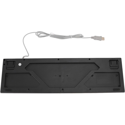 Clavier d'ordinateur amélioré à grande impression, clavier USB sans délai rétroéclairé avec fil et panneau en métal,