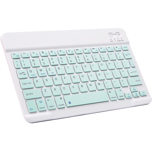 Ultra-Slim Bluetooth Keyboard Portable Mini Wireless Keyboard Rechargeable(10 inch Green)