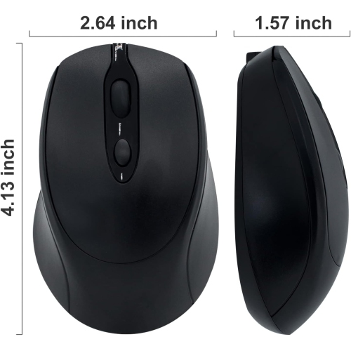 1PCS Bluetooth Mouse,Rechargeable Wireless Mouse for Laptop/iPad/MacBook Pro/Air, Silent Mouse Portable Slim(Black)