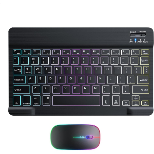 Lighted Keyboard and Mouses Wireless - 7 Colors Backlit Key Board with Mouses, Light Up Keyboard and Mouses Wireless, Slim Portable Computer Keyboards